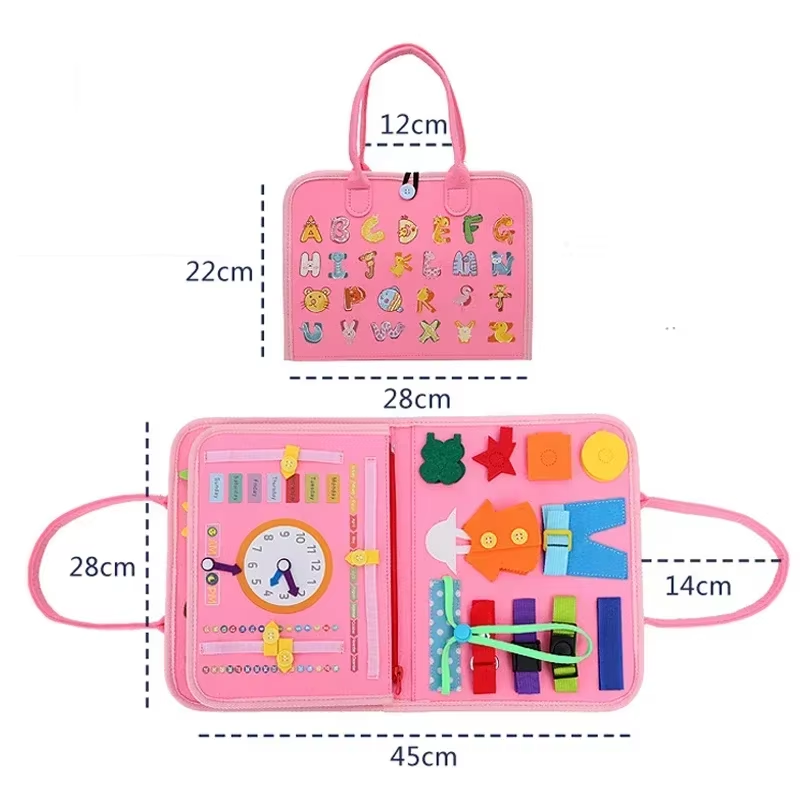 Montessori Kids Travel Toy Felt Activity Quiet Books Busy Board Activity Educational Sensory Learning Book