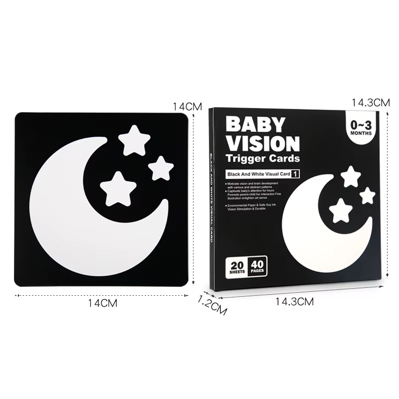 Baby Visual Stimulation Cards Montessori High Contrast Flash Card Infant Gift for Children Cognition Toy