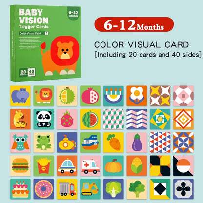 Baby Visual Stimulation Cards Montessori High Contrast Flash Card Infant Gift for Children Cognition Toy