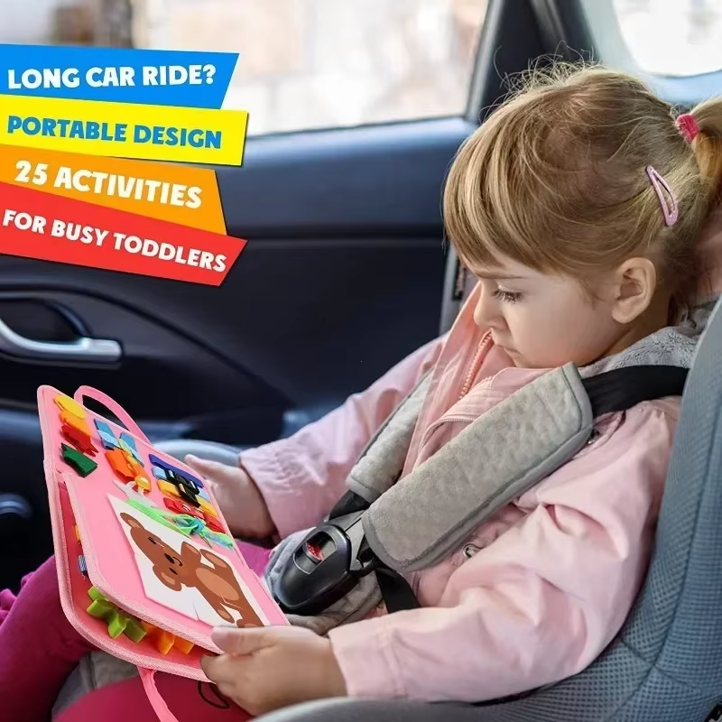 Montessori Kids Travel Toy Felt Activity Quiet Books Busy Board Activity Educational Sensory Learning Book